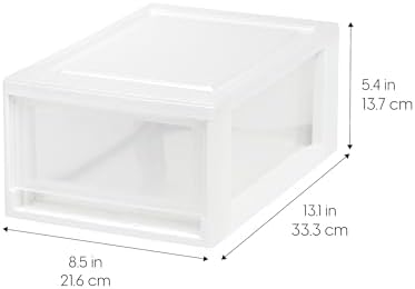 IRIS USA 8-Pack, 6 Qt. Small Stacking Drawer Storage Organizer - Image 3