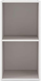 Homes: Inside + Out Apexa 2-Cube Storage Organizer Shelves, Stackable Wood - Image 4