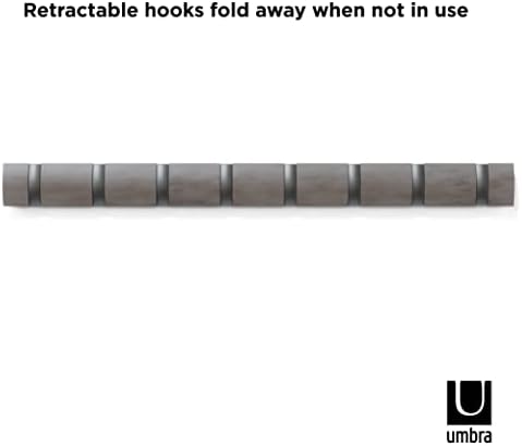 Umbra Flip Coat Rack, Wall Mount 8-Hook, Space Saving - Image 6
