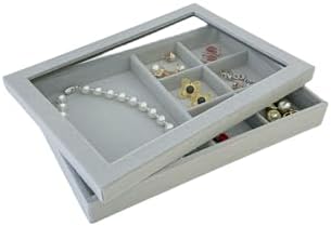 See-Through Cover for Grey Velvet Stackable Organizer Premium Quality Stackable - Image 2