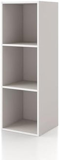 Homes: Inside + Out Apexa 3-Cube Storage Organizer Shelves, Stackable Wood by HOMESInsideOut