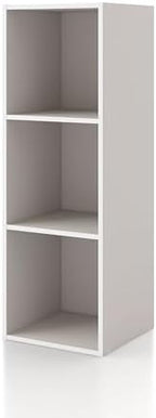 Homes: Inside + Out Apexa 3-Cube Storage Organizer Shelves, Stackable Wood by HOMESInsideOut