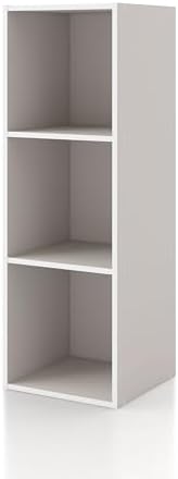 Homes: Inside + Out Apexa 3-Cube Storage Organizer Shelves, Stackable Wood by HOMESInsideOut