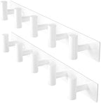 White Wall Mounted Coat Rack – 5 T-Shaped Hooks on 16.5" Rail by GWAAZXGZ