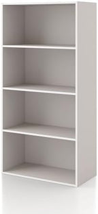 Homes: Inside + Out Apexa 4-Tier Cube Storage Organizer Shelves, Stackable Wood by HOMESInsideOut