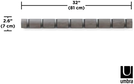 Umbra Flip Coat Rack, Wall Mount 8-Hook, Space Saving - Image 4