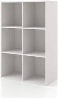 Homes: Inside + Out Apexa 6-Cube Storage Organizer Shelves, Stackable Wood by HOMESInsideOut