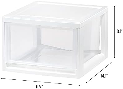 IRIS USA 3-Pack, 14.5 Qt. Stacking Drawer Storage Organizer - Image 3