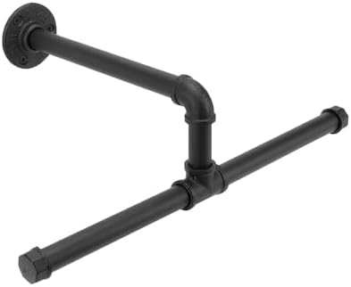 Industrial Pipe Clothes Rack Floating DIY Wall Mounted, Heavy Duty Rustic by Jeasor
