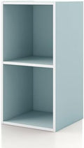 Homes: Inside + Out Apexa 2-Cube Storage Organizer Shelves, Stackable Wood by HOMESInsideOut