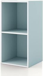 Homes: Inside + Out Apexa 2-Cube Storage Organizer Shelves, Stackable Wood by HOMESInsideOut