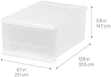 IRIS USA 4-Pack, 7 Qt. Small Stacking Drawer Storage Organizer - Image 3