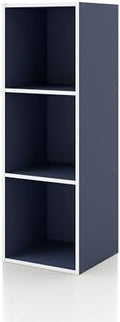 Homes: Inside + Out Apexa 3-Cube Storage Organizer Shelves, Stackable Wood by HOMESInsideOut