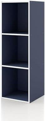 Homes: Inside + Out Apexa 3-Cube Storage Organizer Shelves, Stackable Wood by HOMESInsideOut