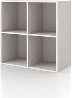 Homes: Inside + Out Apexa 4-Cube Storage Organizer Shelves, Stackable Wood by HOMESInsideOut