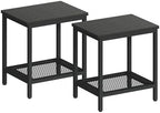 Outdoor Side Table with Storage 2-Tier Patio End Table by Wehaveahome