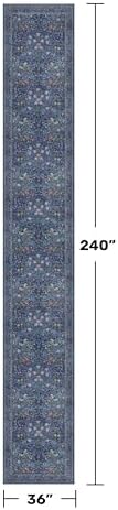 Dark Blue Boho 3x20 Extra Long Runner Rug - Image 2
