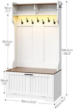 HOOBRO Hall Tree with Bench, 15.7''W Entryway Bench with Coat Rack, Shoe - Image 2