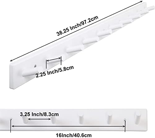 SKOLOO Wall Mounted Coat Rack 38", 10 Hooks, Shaker Style - Image 5