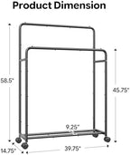 Simple Trending Clothing Clothes Rack, Double Rod Garment Rack - Image 6