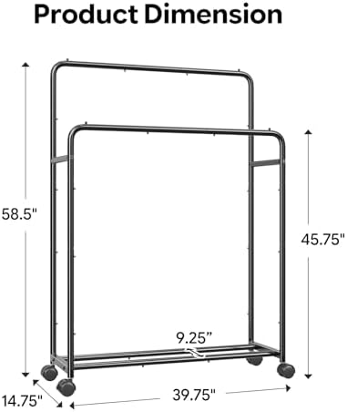 Simple Trending Clothing Clothes Rack, Double Rod Garment Rack - Image 6