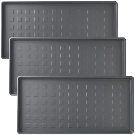 3 Pack Large Waterproof Plastic Boot Trays – Durable Multi-Purpose Shoe Mats by TSY+TOOL