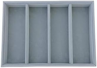Sunglasses Eyewear Watch Tray Gray Velvet Stackable Organizer Premium Quality - Image 3