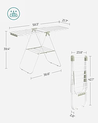 SONGMICS Clothes Drying Rack, Foldable Space-Saving Laundry Drying Rack - Image 6