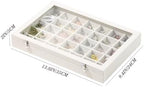Coward Ring Earring Jewelry Organizer Box, 35 Grids Dustproof Display Holder - Image 6