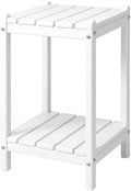 LZRS 24" Double Adirondack Outdoor Side Table, Pool Composite Patio Table by LZRSPET