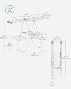 SONGMICS Clothes Drying Rack, Foldable 2-Level Stee Laundry Drying Rack - Image 6