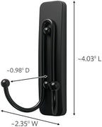 Command Large Matte Black Double Hooks, 2 Hooks and 2 Strips, Damage Free - Image 2