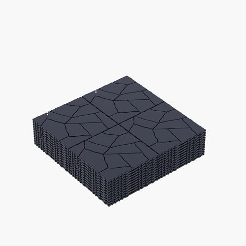 Stone Style 12" Patio Deck Tiles, DIY Module Interlocking Decking Tiles Floor - Image 4
