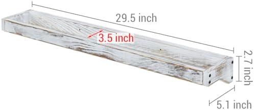 MyGift 30 Inch Shabby White Washed Solid Wood Wall Mounted Shoe Hanger Storage - Image 5