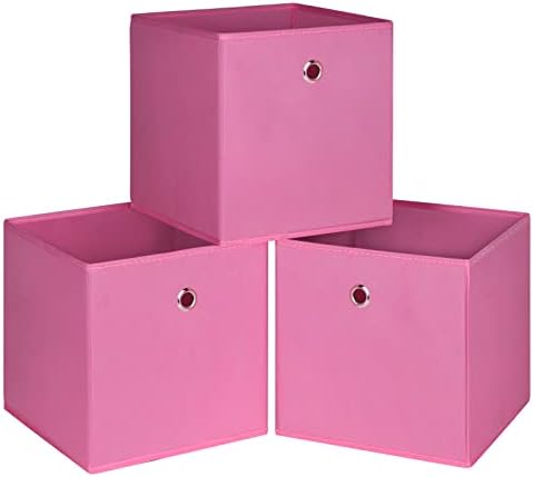 Foldable Storage Cubes Bins, 11 Inch Cloth Storage Cube Fabric Storage Box by NieEnjoy