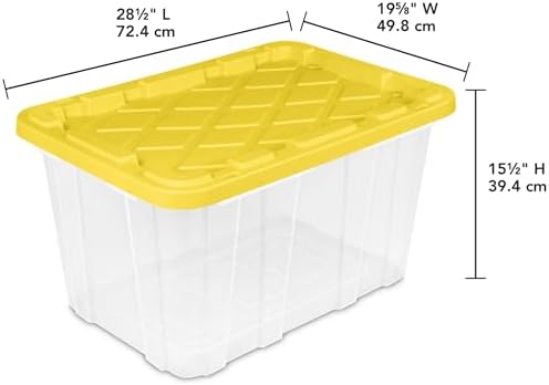 4-Pack 27 Gallon Clear Storage Bins, Heavy-Duty Snap-Fit Lids - Image 2