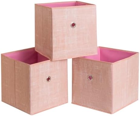 Foldable Storage Cubes Bins, 11 Inch Cloth Storage Cube Fabric Storage Box by NieEnjoy