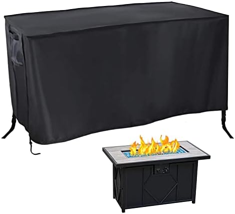 420D Waterproof Fire Pit Cover Rectangular 42"L x 24"W x 24"H Black by Rilime