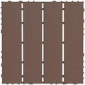 Plastic Interlocking Deck Tiles – 44 Pack 12"x12" Brown Waterproof Deck Flooring by QUAOPEFURN