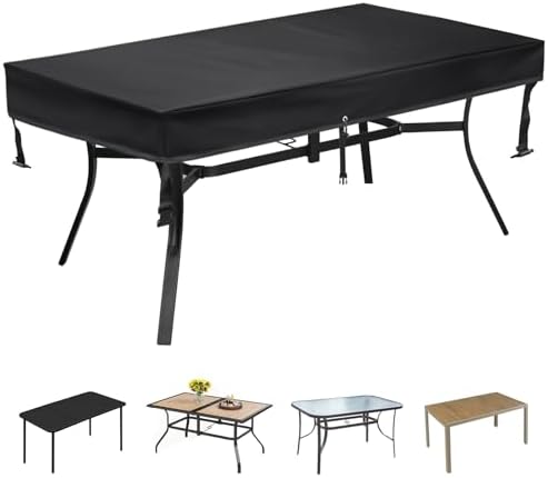 SUNICO Outdoor Table Covers Waterproof Rectangle 80x40x6in by Unknown