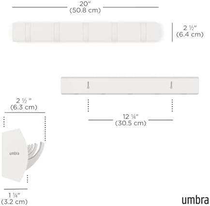 Umbra Flip Coat Rack, Wall Mounted 5-Hook Space Saving - Image 3