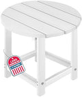 LZRS Round Adirondack Patio Side Table End Table, Outdoor Side Tables by LZRSPET