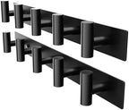 Black Wall Mounted Coat Rack – 5 T-Shaped Hooks on 16.5" Rail by GWAAZXGZ