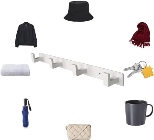 Coat Rack, Heavy Duty Stainless Steel 4 Tri Coat Hook Hanger, Wall Mounted - Image 3