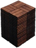 10 PCS Acacia Wood Interlocking Deck Tiles, All-Weather Decking by Unknown