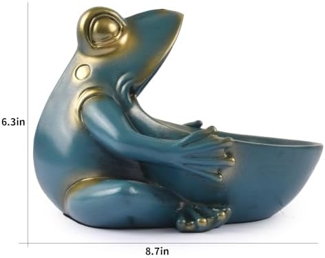 Blue Frog Figurine Catchall Tray Desk Organizer - Image 3