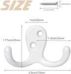 Homanu 54 Pack White Coat Hooks Wall Mounted Double Prong - Image 5