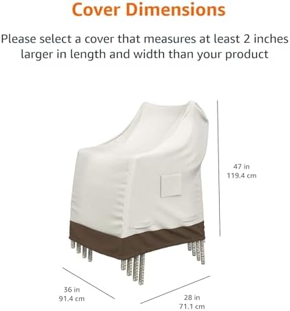 Amazon Basics Outdoor Stackable Chairs Cover, Waterproof, Weather Resistant - Image 5
