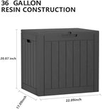 36 Gallon Outdoor Deck Box, Lockable Waterproof Outdoor Storage Boxes - Image 2