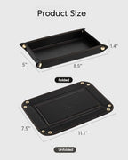 VLANDO Valet Tray for Men, Foldable PU Leather Catchall Tray - Image 4